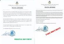 *FAKE*: General Public be aware of circulation of fake Travel Advisory