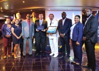 MSC Magnifica Host Plaque Exchange in Second Cruise Ship Inaugural Call for the New Year