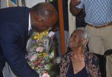 Mrs. Carmen Hodge Carrington Celebrates her 100th birthday with Five generations of her offspring