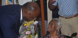Mrs. Carmen Hodge Carrington Celebrates her 100th birthday with Five generations of her offspring