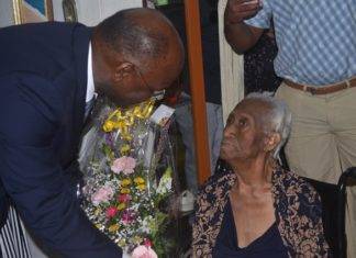 Mrs. Carmen Hodge Carrington Celebrates her 100th birthday with Five generations of her offspring