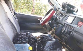 Concrete blocks damages bus in hit and run