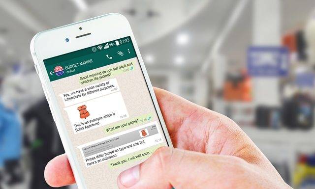 Inquiries now possible through Whatsapp at Budget Marine