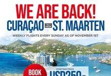 Curaçao-St.Maarten-Curaçao weekly flights on Sundays as of November 1st