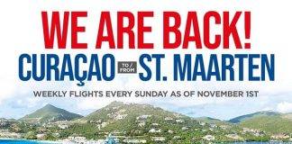 Curaçao-St.Maarten-Curaçao weekly flights on Sundays as of November 1st