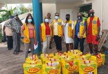 Sint Maarten Lions Club donate food baskets to the seniors in Belvedere for Thanksgiving