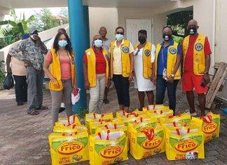 Sint Maarten Lions Club donate food baskets to the seniors in Belvedere for Thanksgiving