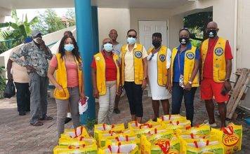 Sint Maarten Lions Club donate food baskets to the seniors in Belvedere for Thanksgiving