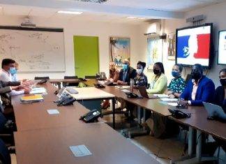 Prime Minister Silveria E. Jacobs meets Préfet Délégué Serge Gouteyron to discuss synchronizing measures to safeguard public health