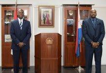 Mr. Omar Ottley as Minister of Public Health , Social Development and Labour