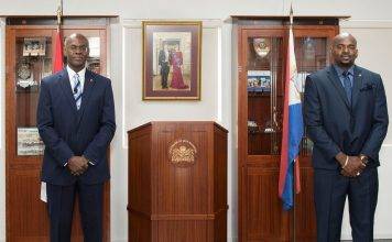 Mr. Omar Ottley as Minister of Public Health , Social Development and Labour