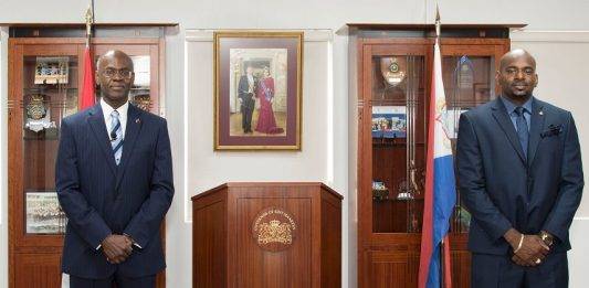 Mr. Omar Ottley as Minister of Public Health , Social Development and Labour