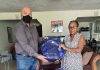 Chris Wever donates school bags with school supplies to Benjamin foster home