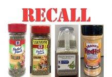 Recall on Mc. Cormick Italian Seasoning Products and Franks RedHot Buffalo Ranch Seasoning