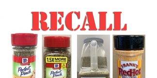 Recall on Mc. Cormick Italian Seasoning Products and Franks RedHot Buffalo Ranch Seasoning