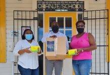 RM Productions donates masks and hand sanitizing dispensers to all elementary public schools.