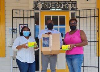 RM Productions donates masks and hand sanitizing dispensers to all elementary public schools.