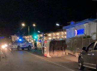 Traffic accident on welfare road across police station Simpson Bay