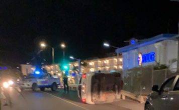 Traffic accident on welfare road across police station Simpson Bay