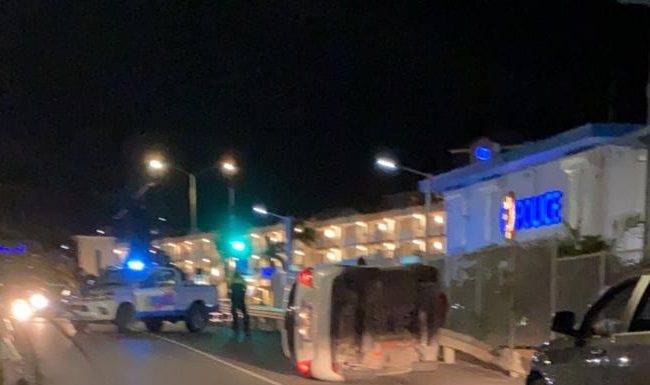 Traffic accident on welfare road across police station Simpson Bay