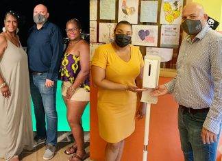 US visitors, Wever donate hand sanitizing unit to Creative Learning Afternoon School