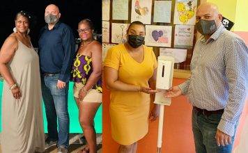 US visitors, Wever donate hand sanitizing unit to Creative Learning Afternoon School