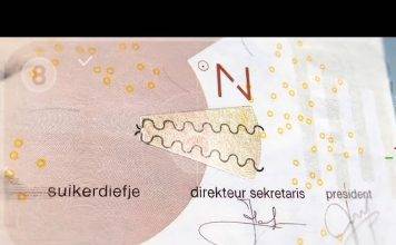 Supposed counterfeit NAf 10 banknotes without gold foil