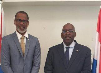 Minister Plenipotentiary Violenus & Senior Staff building bridges in Sint Maarten