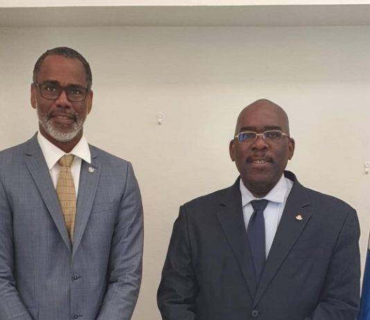 Minister Plenipotentiary Violenus & Senior Staff building bridges in Sint Maarten