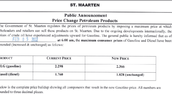 DIV TEZVT Price Increase for Gasoline and Diesel (Effective February 5 2022)
