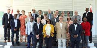 Members of the Committee of Kingdom Relations of the Dutch Senate meets with Council of Ministers