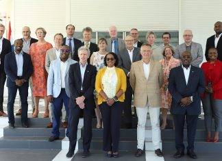 Members of the Committee of Kingdom Relations of the Dutch Senate meets with Council of Ministers