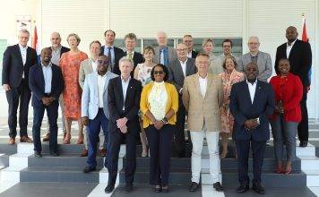 Members of the Committee of Kingdom Relations of the Dutch Senate meets with Council of Ministers