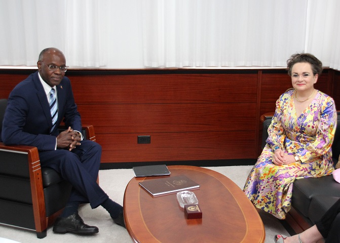 Excellency Governor drs. Eugene B. Holiday and the State Secretary Alexandra van Huffelen of Kingdom Relations