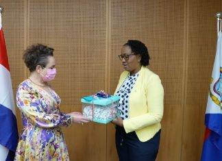 Prime Minister of St. Maarten Silveria E. Jacobs hosts State Secretary Alexandra van Huffelen for her first in-person meetings
