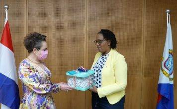 Prime Minister of St. Maarten Silveria E. Jacobs hosts State Secretary Alexandra van Huffelen for her first in-person meetings
