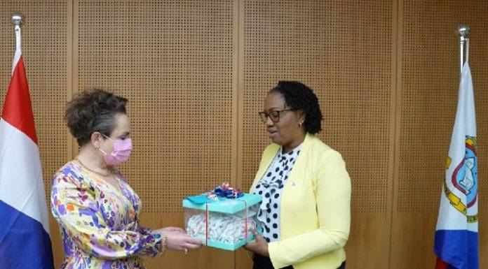 Prime Minister of St. Maarten Silveria E. Jacobs hosts State Secretary Alexandra van Huffelen for her first in-person meetings