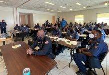 Emergency Service Officers participate in a joined Junior and Senior Leadership Training organized by the Fire Department and the Ambulance Service