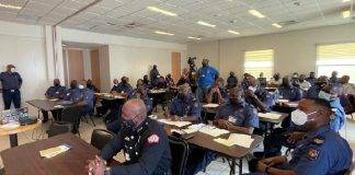 Emergency Service Officers participate in a joined Junior and Senior Leadership Training organized by the Fire Department and the Ambulance Service