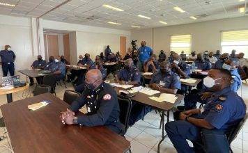 Emergency Service Officers participate in a joined Junior and Senior Leadership Training organized by the Fire Department and the Ambulance Service