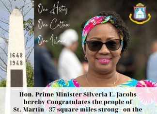 Prime Minister Silveria E. Jacobs commemorates 374th Anniversary of Treaty of Concordia