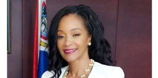 MP Angelique Romou congratulates Young St. Maartener Kyeisha Laurence on being the first from St. Maarten to be accepted to the Prestigious Harvard Medical School