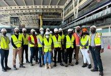 Minister of VROMI Doran and support staff visits Airport Project Site