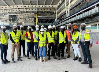 Minister of VROMI Doran and support staff visits Airport Project Site