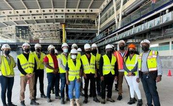 Minister of VROMI Doran and support staff visits Airport Project Site