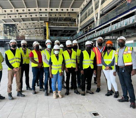 Minister of VROMI Doran and support staff visits Airport Project Site