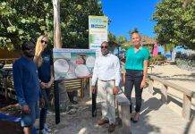 Nature Foundation St. Maarten Places First Sea Turtle Nesting Information Sign at Mullet Bay Beach Together with the Minister of VROMI