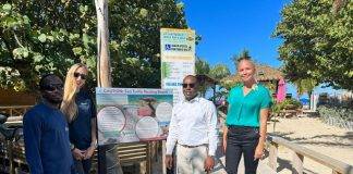 Nature Foundation St. Maarten Places First Sea Turtle Nesting Information Sign at Mullet Bay Beach Together with the Minister of VROMI