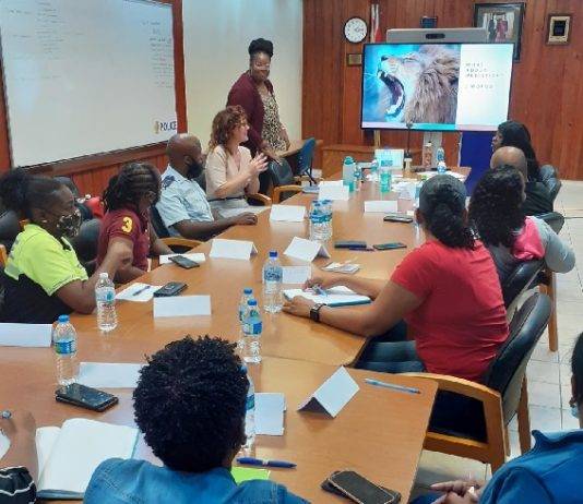 Police officers participate in mediation workshop