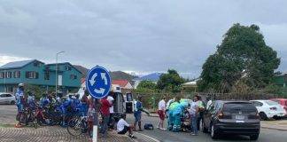 Police investigating traffic accidents